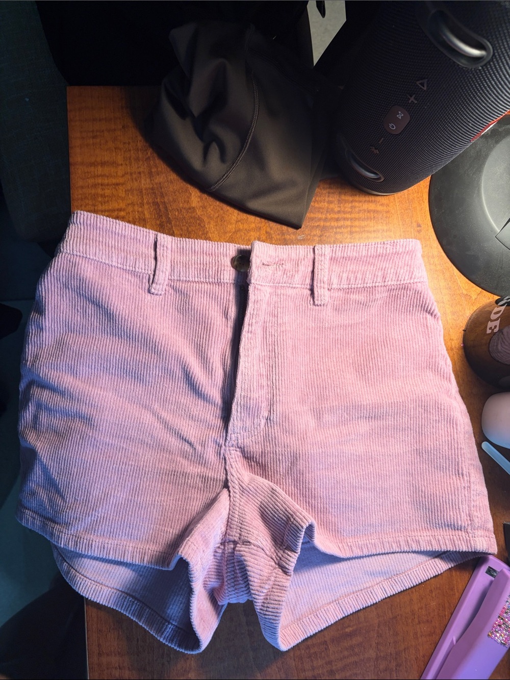 Billabong Lavender Corduroy High Waist Shorts